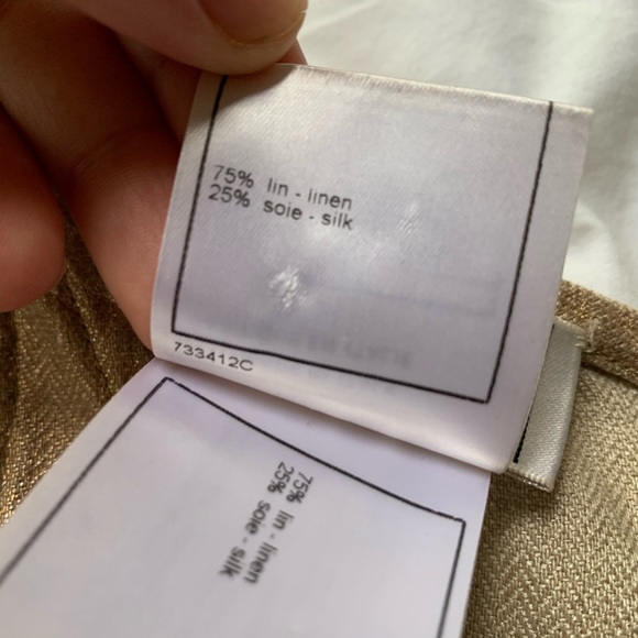 Chanel Cropped Tank Top Gold Linen/Silk Small - Picture 7 of 13